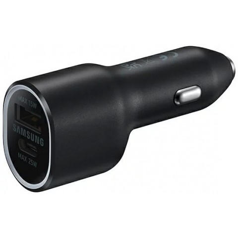 Automobilinis įkroviklis 12-24V USB 15W + USB C 25W Samsung EP-L4020NBEGEU juodas (black) originalas 